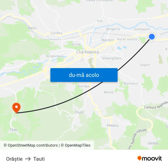 Harta de Orăștie către Tauti