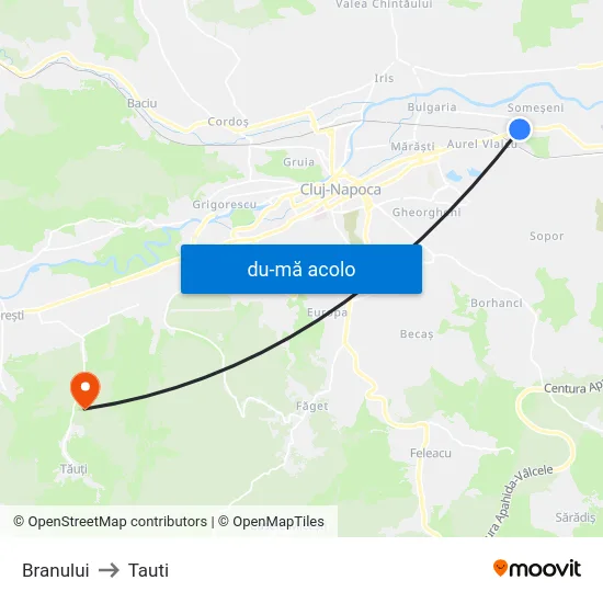 Harta de Branului către Tauti