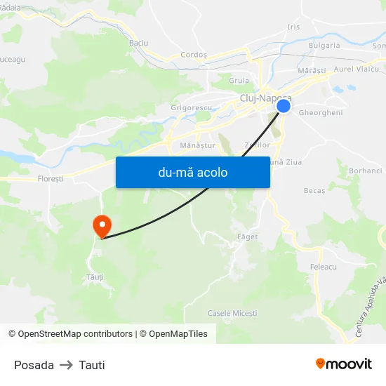 Harta de Posada către Tauti