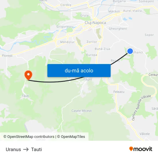 Harta de Uranus către Tauti