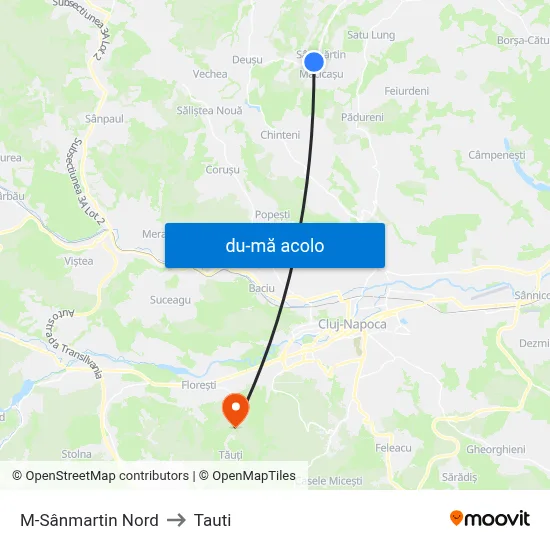 Harta de M-Sânmartin Nord către Tauti