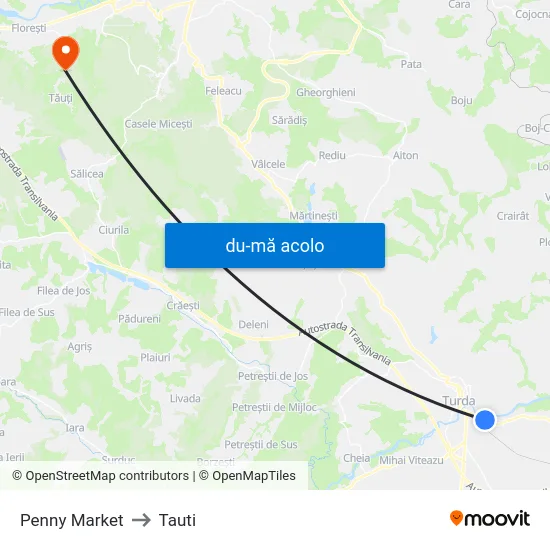 Harta de Penny Market către Tauti