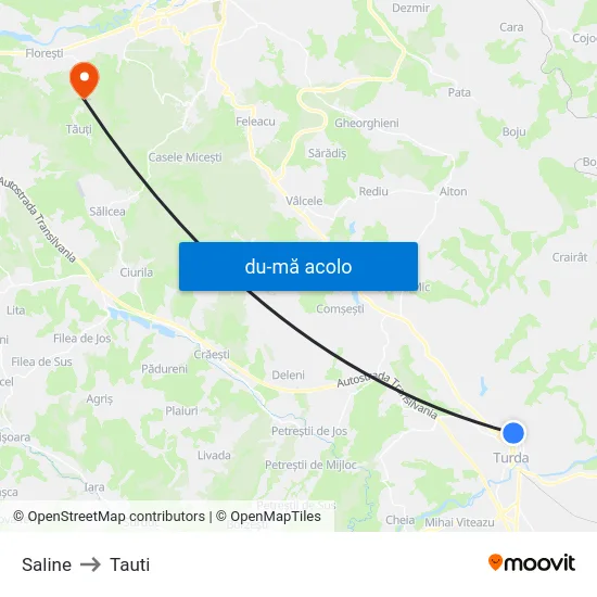 Harta de Saline către Tauti