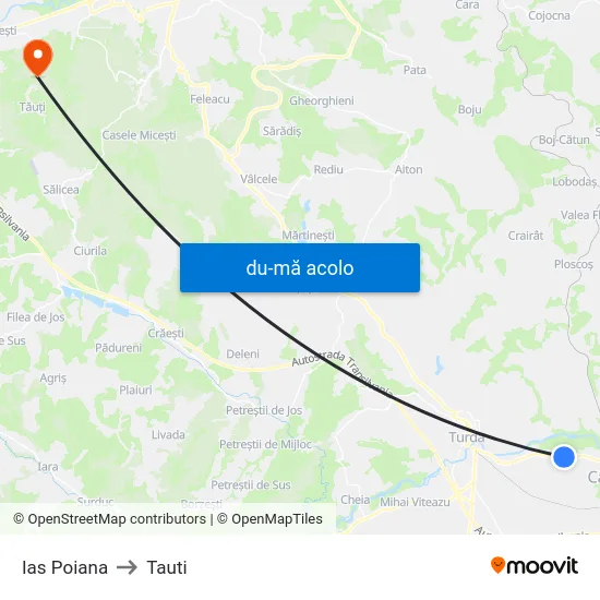 Harta de Ias Poiana către Tauti