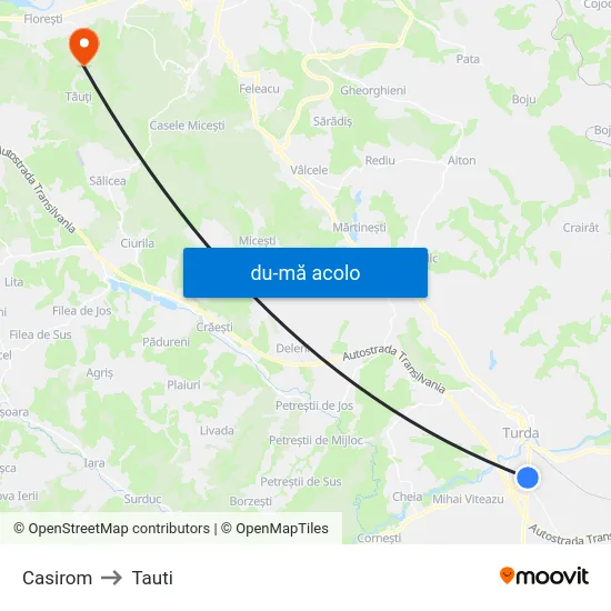 Harta de Casirom către Tauti