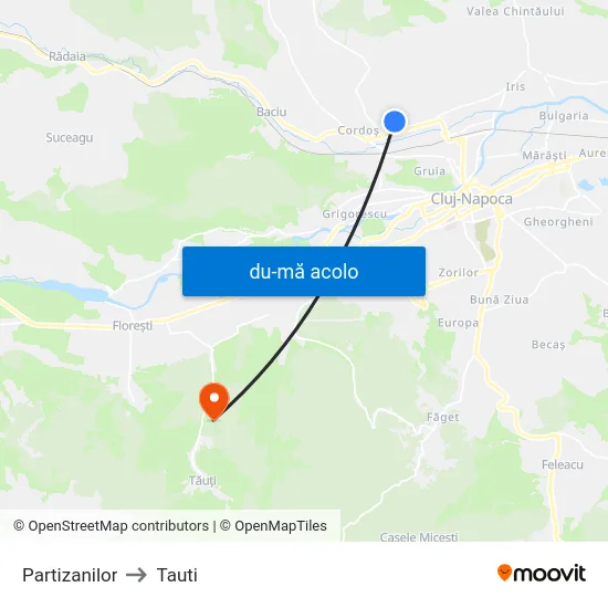 Harta de Partizanilor către Tauti