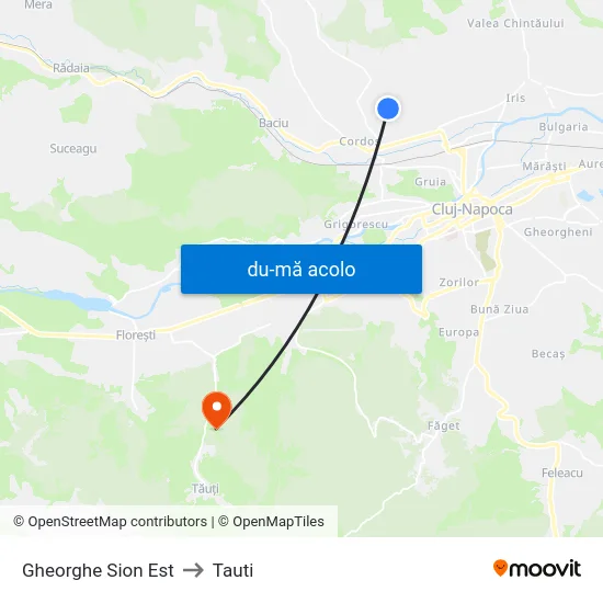 Harta de Gheorghe Sion Est către Tauti