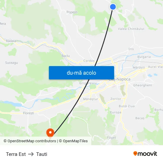 Harta de Terra Est către Tauti