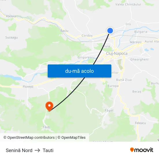 Harta de Senină Nord către Tauti