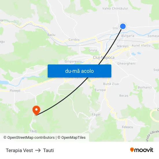 Harta de Terapia Vest către Tauti