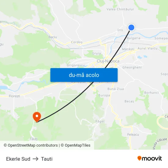 Harta de Ekerle Sud către Tauti