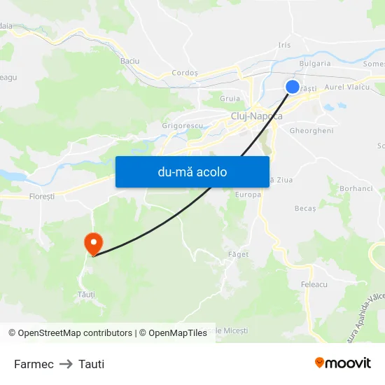 Harta de Farmec către Tauti