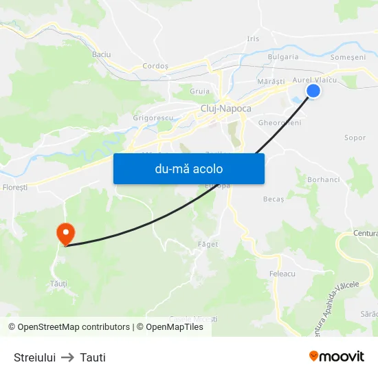 Harta de Streiului către Tauti