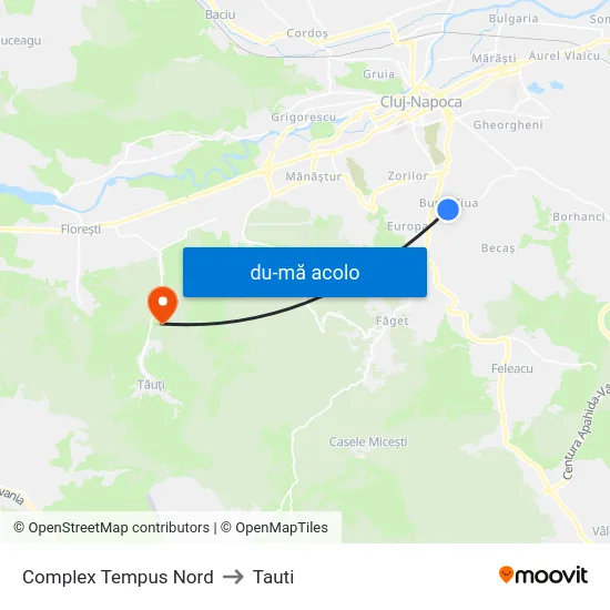 Harta de Complex Tempus Nord către Tauti