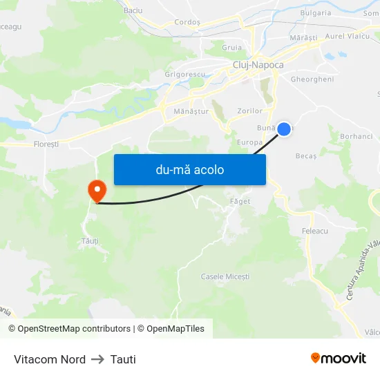 Harta de Vitacom Nord către Tauti