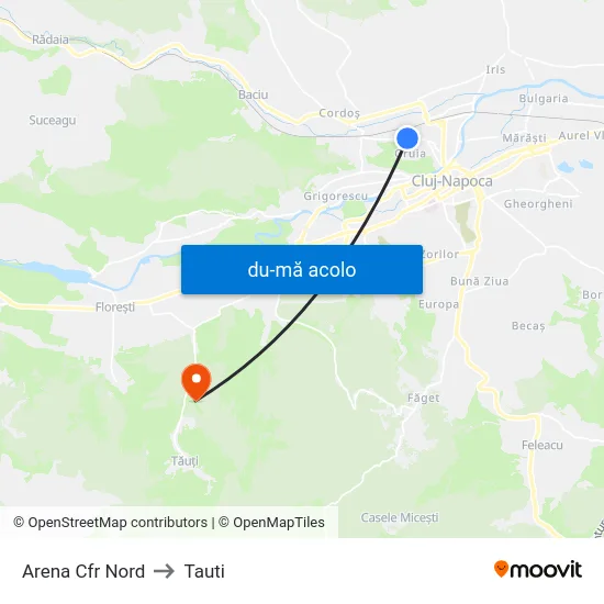 Harta de Arena Cfr Nord către Tauti