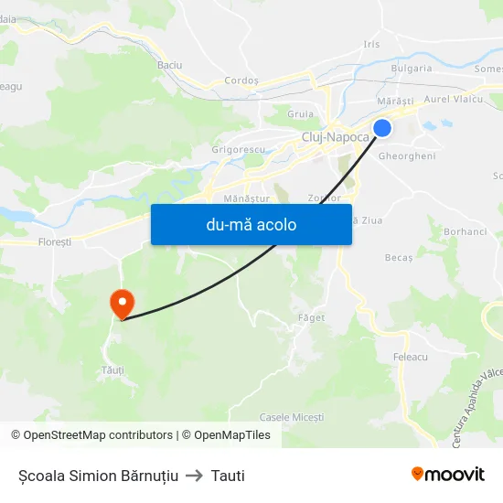 Harta de Simion Bărnuțiu către Tauti