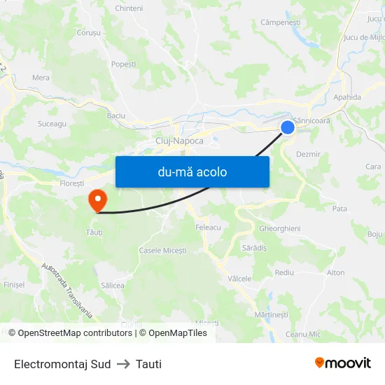 Harta de Electromontaj Sud către Tauti