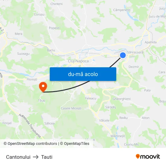 Harta de Cantonului către Tauti