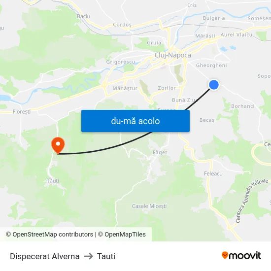 Harta de Dispecerat Alverna către Tauti