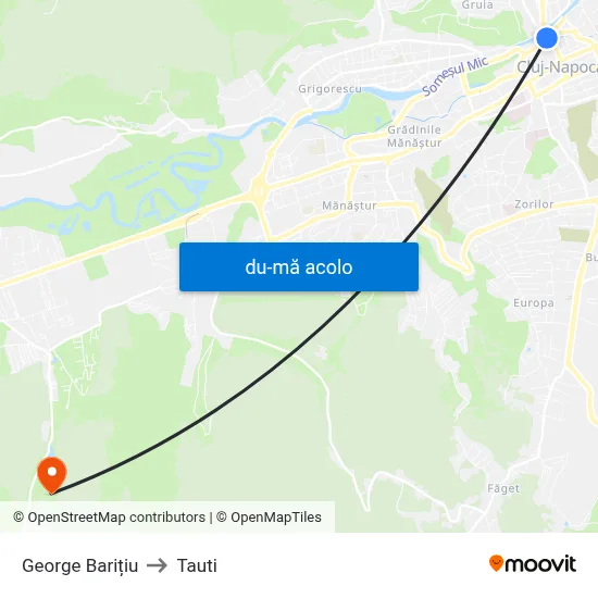 Harta de George Barițiu către Tauti