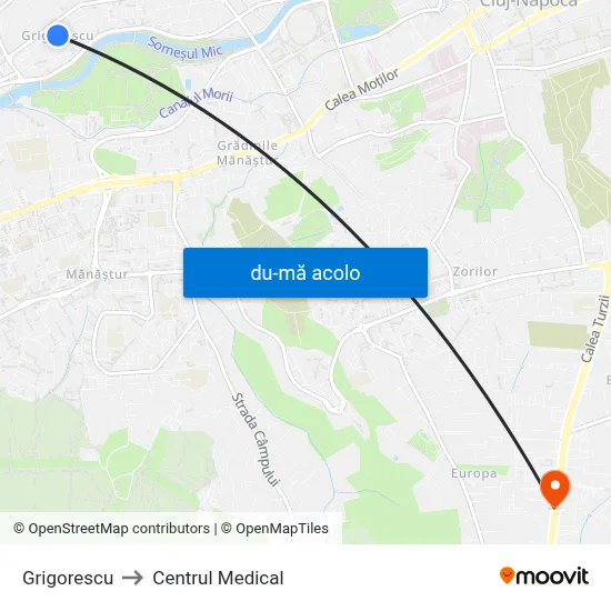 Harta de Grigorescu către Centrul Medical
