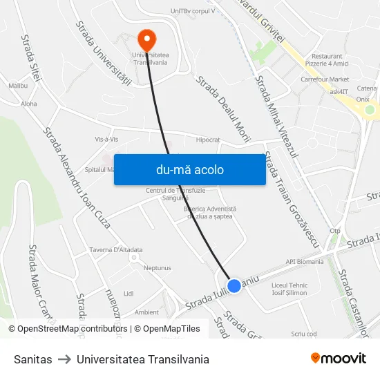 Harta de Sanitas către Universitatea Transilvania