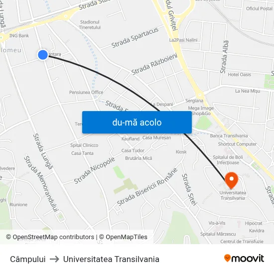 Harta de Câmpului către Universitatea Transilvania