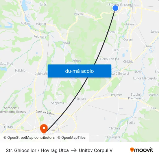 Harta de Str. Ghioceilor / Hóvirág Utca către Unitbv Corpul V