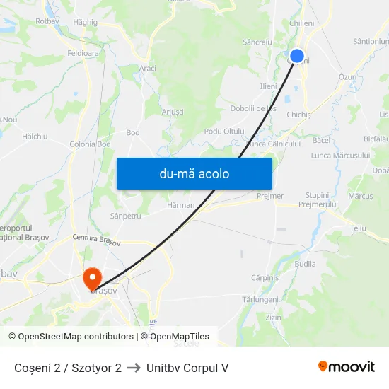 Harta de Coșeni 2 / Szotyor 2 către Unitbv Corpul V