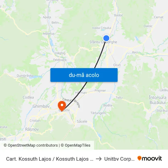 Harta de Cart. Kossuth Lajos / Kossuth Lajos Negyed către Unitbv Corpul V