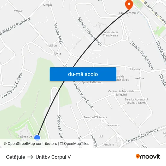 Harta de Cetățuie către Unitbv Corpul V