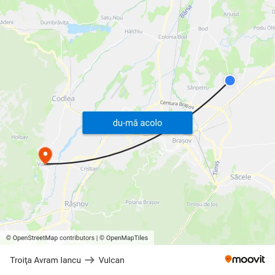 Harta de Troiţa Avram Iancu către Vulcan