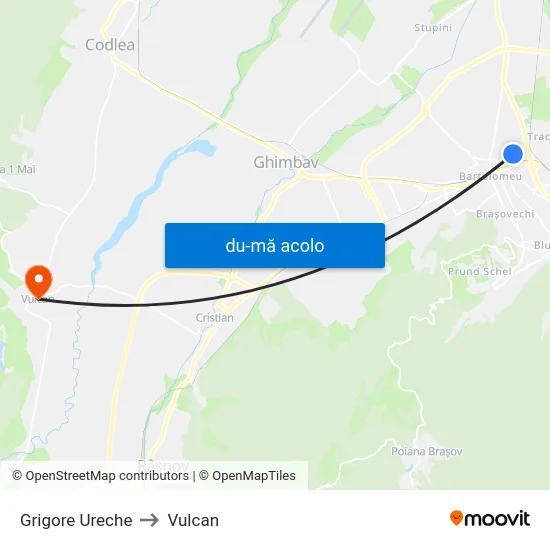 Harta de Grigore Ureche către Vulcan