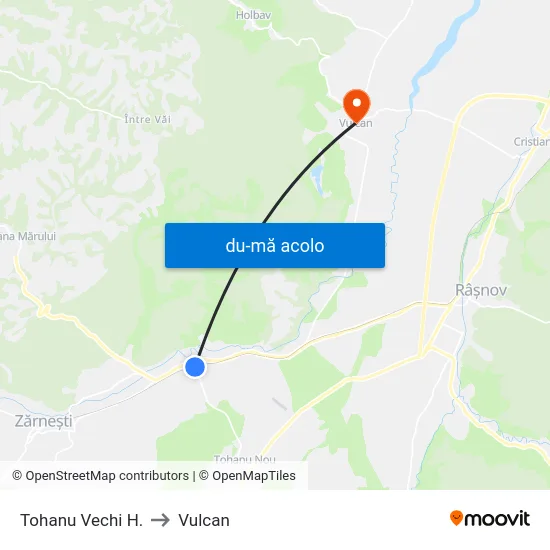 Harta de Tohanu Vechi H. către Vulcan