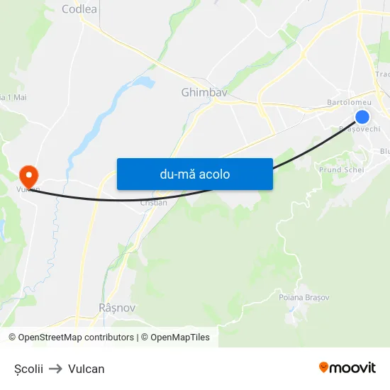 Harta de Școlii către Vulcan