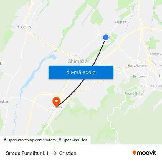 Harta de Strada Fundăturii, 1 către Cristian