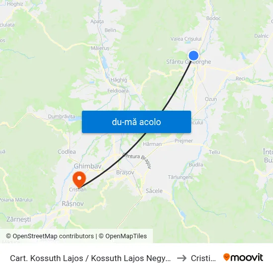 Harta de Cart. Kossuth Lajos / Kossuth Lajos Negyed către Cristian