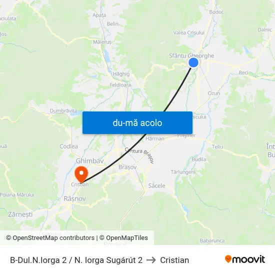 Harta de B-Dul.N.Iorga 2 / N. Iorga Sugárút 2 către Cristian