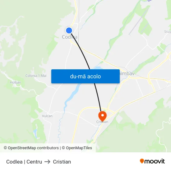 Harta de Codlea | Centru către Cristian