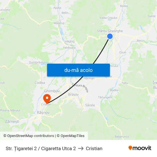 Harta de Str. Țigaretei 2 / Cigaretta Utca 2 către Cristian