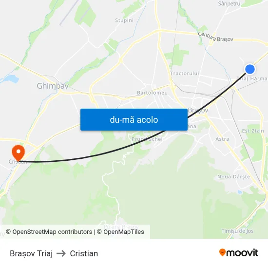 Harta de Braşov Triaj către Cristian