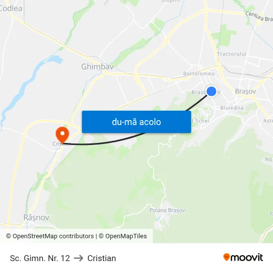 Harta de Sc. Gimn. Nr. 12 către Cristian