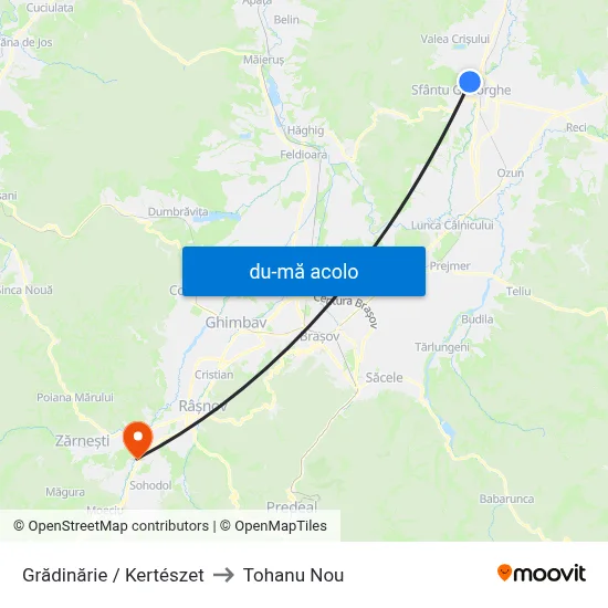 Harta de Grădinărie / Kertészet către Tohanu Nou