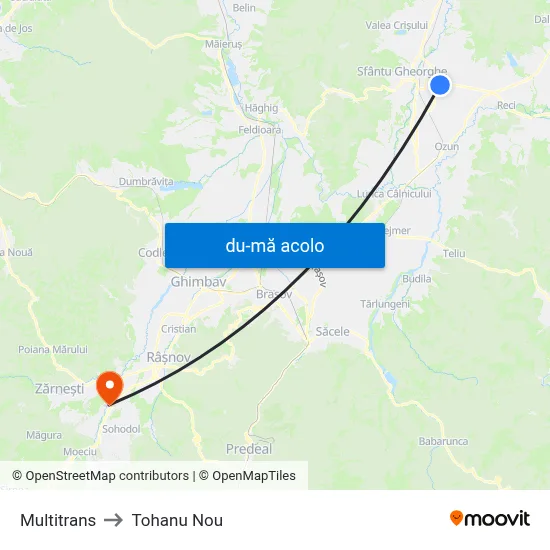 Harta de Multitrans către Tohanu Nou