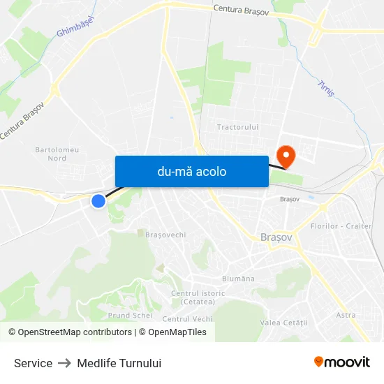 Harta de Service către Medlife Turnului