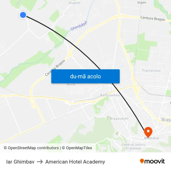 Harta de Iar Ghimbav către American Hotel Academy
