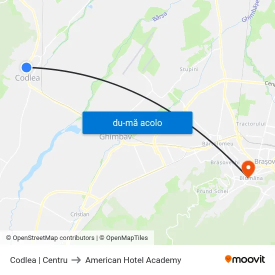 Harta de Codlea | Centru către American Hotel Academy
