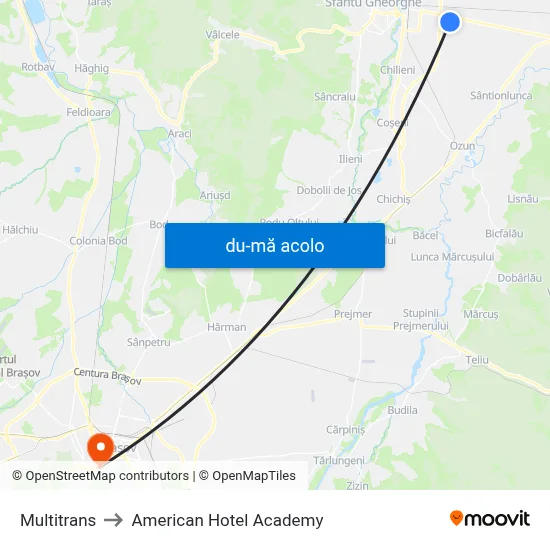 Harta de Multitrans către American Hotel Academy