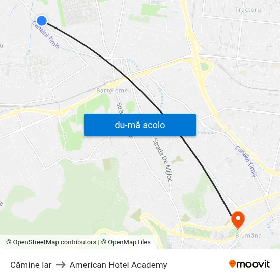 Harta de Cămine Iar către American Hotel Academy